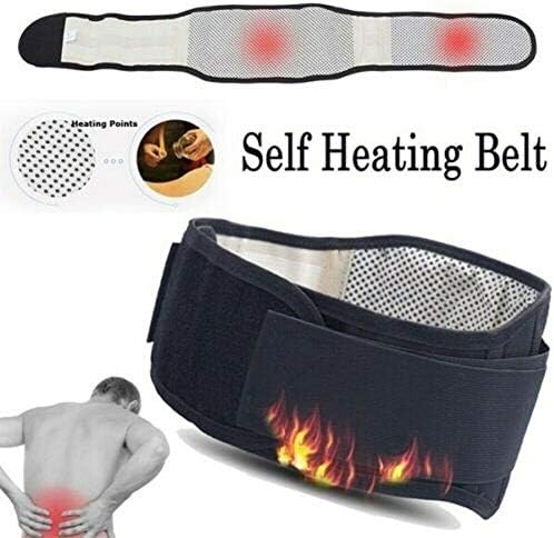 Lumbar Brace Adjustable Waist Tourmaline Self Heating Magnetic Therapy Back Waist Support Belt Lumbar Brace Massage Band Health Care Men Women (Color : Black, Tamaño : L)