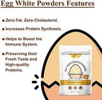 Orgnisulmte Egg White Protein Powder 8 Oz, Pasteurized Dried Egg Whites Protein, Gluten-Free, Non-GMO, Unflavored, Free Range High Whip for Baking, Desserts 227g