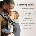 Portable Sound Machine for Baby Kids | White Noise | Sleep Soother | 16 Soothing Sounds | Timer | Memory Function | 30H | Shush | Travel | Registry Gift | Newborn Essentials | Extended Battery Edition