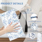 100 PCS Blue Napkins Disposable, Blue Bow Floral Napkins, 3 Ply Printed Decorative Flower Guest Napkin, Chinoiserie Napkin, Bridal Shower Wedding Decorations, Birthday Table Party Supplies