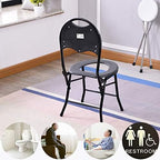 Lightweight Potty Chair Bedside Commode Seat Pregnant Bath Stool Folding Portable Toilet for Seniors, Disabled with Non-Slip Leg Pad Max.80 kg
