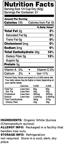 Terrasoul Superfoods Organic White Quinoa, 6 Lbs - Pre-washed | Gluten-free | Plant Protein