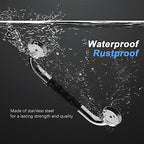 12 Inch Anti-Slip Shower Grab Bars w/Rubber Grip - 1" Diameter, iMomwee Chrome SUS304 Stainless Steel Bathroom Grab Bar Handle, Safety Balance Handrail for Wall, Handicap Elderly Assist Bath Handle