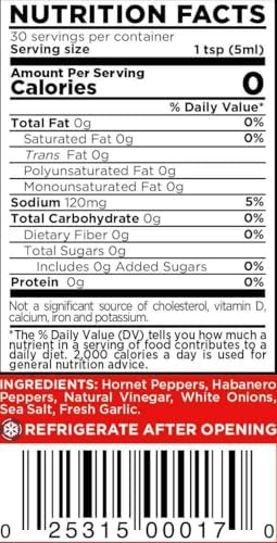 Marie Sharp’s Red Hornet Hot Sauce, 5 oz | Extra Hot Habanero & Trinidad Scorpion Pepper Blend | All Natural Belizean Sauce