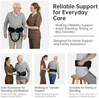 Gait Belt, Upgraded with Metal Buckle & Detachable Leg Straps, 7 Reinforced Handles, Transfer & Lift Belt for Seniors & Elderly, Walking Support and Mobility Assistance (Black, Medium)