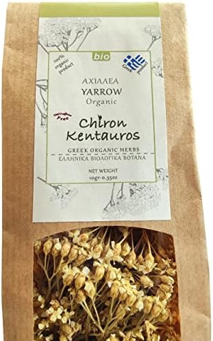 Greek Organic Bio Herb Yarrow Achillea Flower from Mount Pelion Greece - GMO/Caffeine Free 10gr - 0.35oz