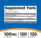 Nutricost CoQ10 100mg, 120 Vegetarian Capsules, 120 Servings - High Absorption, Vegetarian, Non-GMO, Coenzyme Q10