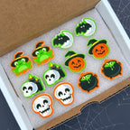 Halloween Sugar Shapes | Edible Pumpkins, Skulls, Bats, Moons | Cupcake Toppers | Halloween Cake Toppers | by Simply Sucré (12 Toppers)