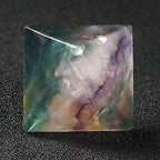 SMQ 1.6" Rainbow Fluorite Orgone Crystal Pyramid Chakra Stones,Hand Carved Gemstone Collectible Reiki Healing Pyramid Protection Crystals Figurine Decoration with Gift Box