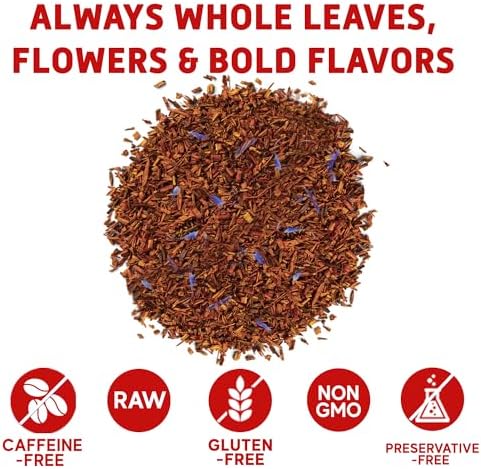 Sou Zen Organic Vanilla Rooibos Tea 4oz (113g) | Decaf Loose Leaf Herbal Red Tea Blend | Naturally Caffeine and Preservative-Free
