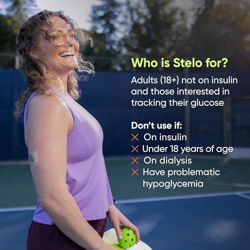 Stelo Glucose Biosensor & App by Dexcom - A Leader in Continuous Glucose Monitoring (CGM). 24/7 Tracking & Personalized Insights to Reveal Patterns. 2-Pack (Up to 15 Days Each). iOS & Android.