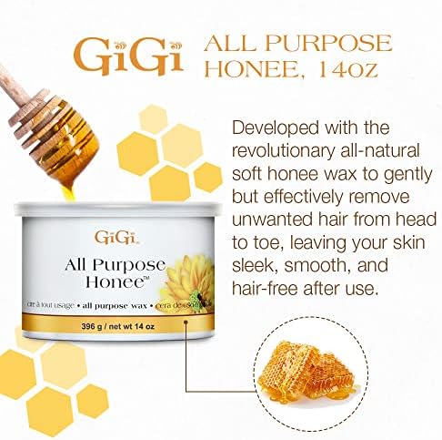 GiGi All Purpose Honee Hair Removal Soft Wax for All Skin and Hair Types, 14 oz