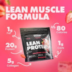Gains in Bulk Lean Protein Powder With Collagen Peptides, Gluten Free Grass Fed Whey, 20 G Protein & 5 G Collagen, Plant Enzymes to Support Digestion, Natural Flavor, Strawberry Shortcake, 27 Servings