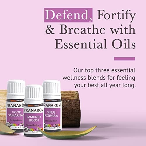 Pranarom - S.O.S. Wellness Essential Oil Kit (3-Pack of 5ml) - Good Samaritan, Immunity Boost, and Sinus Formula - 100% Pure Essential Oil | USDA and ECOCERT Certified Organic