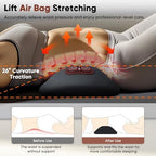 3 in 1 Upadate Rechargeable Electric Lumbar Support Pillow with Adjustable Height for Bed and Chair,Cordless Back Massager for Pain Relief Deep Tissue,Back Massager with Heat for Home & Office