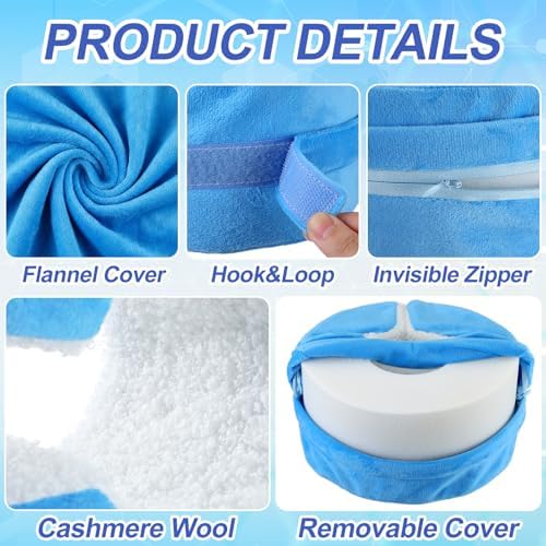 Soulchen 2 Pack Heel Protector for Pressure Sores Fleece Foot Elevation Pillow Adjustable Wedge Ankle Protector Cushion for Bed Sores Foot Ankle Pillow for Sleeping Ulcer Elevated Foam