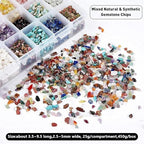 NBEADS 1 Box Gemstone Chip Beads, 18 Styles Undrilled Natural Material Crushed Irregular Chip Stones for Jewelry Making DIY Craft Home Decoration