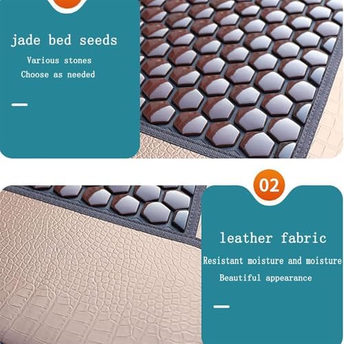 HAILM Far Infrared Jade Amethyst Heat Stone Mat,Professional Infrared Heating Pad,Massage Mats Full Body for Office,Home,Travel,Temperature Adjustable,80x190cm