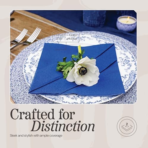 Disposable Luncheon Napkins Cream Paper, [200 Pack] 13" x 13" 2-Ply Quilted Cream Napkins For Weddings, Reception, Dinners, Party Or Event