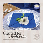 Disposable Luncheon Napkins Blue Paper, [200 Pack] 13" x 13" 2-Ply Quilted Blue Napkins For Weddings, Reception, Dinners, Party Or Event