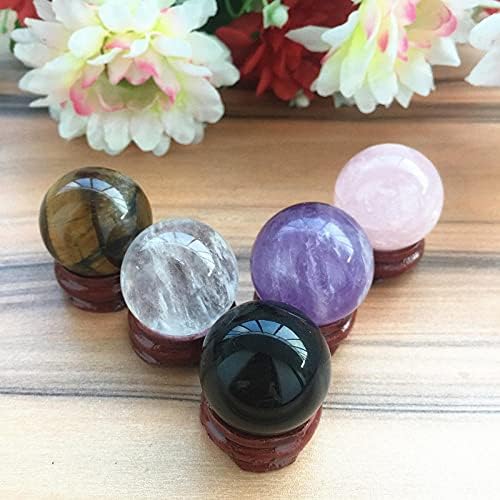 1PC 30mm Natural Amethyst/Pink/White/Black Obsidian/Tiger's Eye Quartz Crystal Sphere Ball Stone Home Decor Lucky-Tiger_Eye_Stone