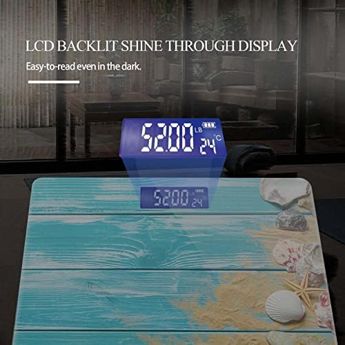 Weight Scale Digital Scale for Body Weight Bathroom Scales Personalized Scale for Body Weight 400 lbs with Large Backlit Display Easy Read - Beach Boat Deck Shells