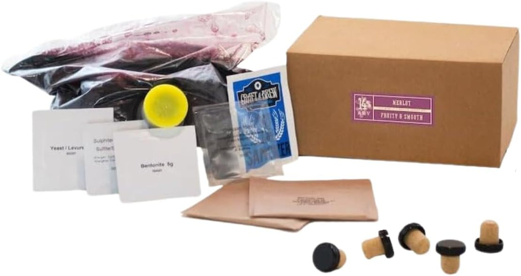 Craft A Brew - Merlot Wine Recipe Kit - 1 Gallon - Ingredients for Home Brewing Wine - Wine Making Ingredients and Supplies