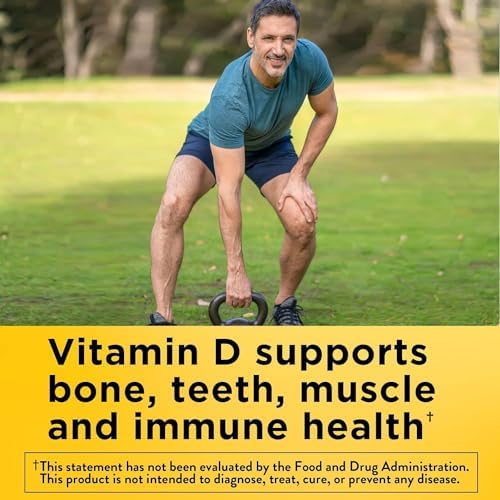 Nature Made Vitamin D3 K2, 5000 IU (125 mcg) Vitamin D, Dietary Supplement for Bone, Teeth, Muscle and Immune Health Support, 30 Softgels, 30 Day Supply - Pack of 2