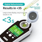 LCD Digital Brix Refractometer Detector, Fruit Sugar Concentration Meter Tester, Range 0-35%/0-55%/0-95%, ATC 10-40℃, Precision ±0.2%, for Fruits/Drinks/Candy