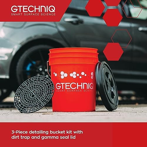 Gtechniq Bucket with Lid 20L | Includes Dirt Trap and Gamma Seal Lid, for Cleaning Car