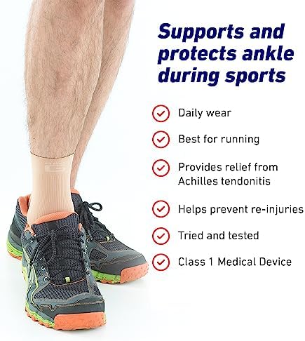 Neo-G Airflow Ankle Compression Sleeve - Sports, Daily Wear - Compression Ankle Brace, Tendonitis Support, Compression Ankle Support for Weak Ankles and Joint Pain - Airflow - S – Beige