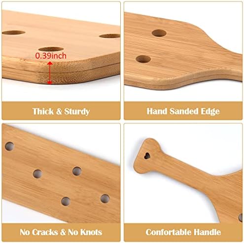 BATTIFE 12inch Bamboo Paddle - Lightweight Durability Smooth Wooden Paddle with Airflow Holes Unfinished Wooden Paddle