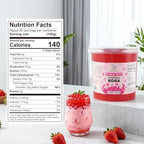 Soeos Strawberry Popping Boba Pearls 6.6 Pounds, Bursting Boba Pearls for Bubble Tea, Beverages, Shakes, Desserts, Smoothie and Ice Cream Topping, Vegan