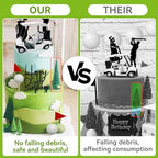 2026 New Golf Cake Decorations with Mini Cart, Clubs, Ball, Green Tree, Red Flag Cupcake Toppers, for Golf Theme Birthday Party Decoration Supplies