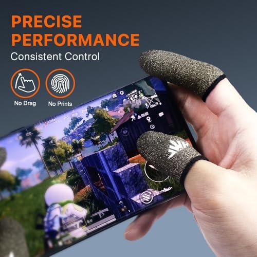 20 Pack Dedales Gamer Profesionales Anti Slip Silver Fiber Gaming Finger Sleeve Covers Sweat Proof Mobile Phone Gamer Glove Guantes para Durable Thumb Cots for Pubg Gaming Accessories