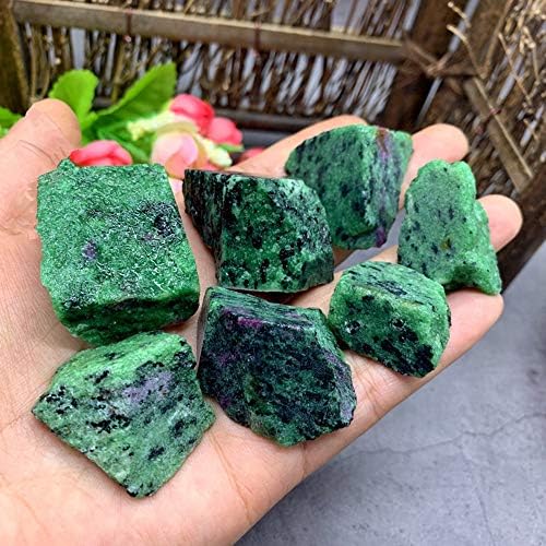 Natural 1 lb Ruby In Fuchsite Quartz Crystal Stone Rough Raw Original Rock Stones Specimen Healing Collection Mineral Stone for Tumbling, Lapidary Polishing, Wicca Reiki Crystal Healing and Crafts