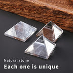 Runyangshi Natural Crystal Pyramid Energy Generator | 2.0x2.0in (5x5cm) Healing Crystal Pyramid for Protection & Positive Energy | Natural Quartz for Chakra Reiki Home Decor
