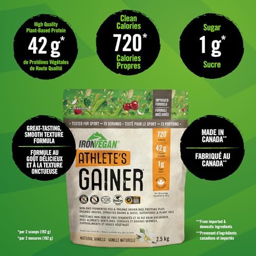 IRONVEGAN Gainer Vanilla Protein Powder, 2500 GR