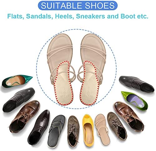Dr. Foot's Arch Support Shoe Inserts for Flat Feet, Plantar Fasciitis, Adhesive Heel Cushion for Relieve Pain for Women & Men (Small, Beige)