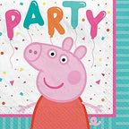 Multicolor Peppa Pig Confetti Party Beverage Napkins (5" x 5") Pack Of 16 - Adorable & Fun Design, Soft & Absorbent Paper Napkins - Perfect For Themed & Kids Parties