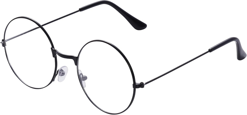 hoyuwak Retro Round Glasses Clear Lens Circle Glasses Non-Prescription Metal Frame Round Costume Eyeglasses for Women Men