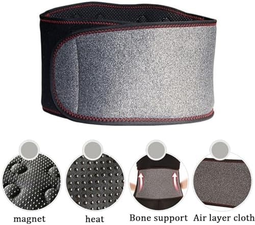 Tourmaline Self-Heating Magnetic Therapy Waist Support Belt Lumbar Belt Back Support Brace with Magnets Double Pull Strap Lower Pain Massager Magnetic