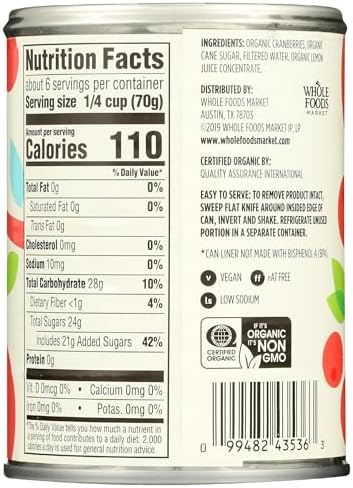 365 by Whole Foods Market, Organic Jellied Cranberry Sauce, 14 Ounce