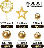 Ball Cake Toppers Simplicity Gold Ball Cake Toppers DIY Cake Insert Topper Foam Cake Balls Baking Decoration for Wedding Anniversary Birthday (Gold)
