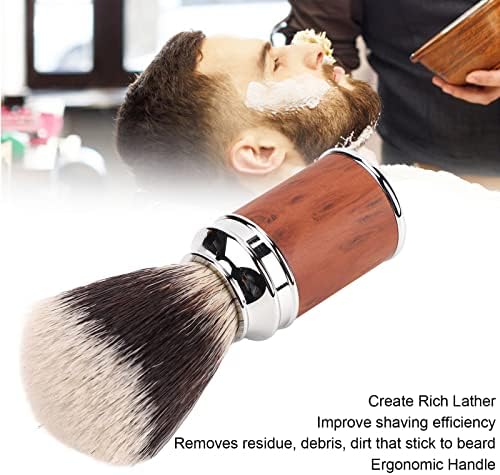 Professional Shaving Brush for Men, Salon Cleansing Foam Brush for Face Grooming, Skin Friendly Soft Nylon Barber Brush for Dirt Removal, Beard Care Shaving Cream Brush for Home Salon