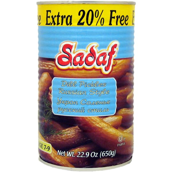 Sadaf Dill Pickles - Russian Style Pickles Cucumber for Cooking and Snacking - Kosher - 22.9 oz Can