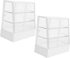 VICASKY 2pcs Miniature Cake Shop Cabinet Model Plastic Dollhouse Kitchen Decor Simulation Bakery Display Stand for Dollhouse Accessories