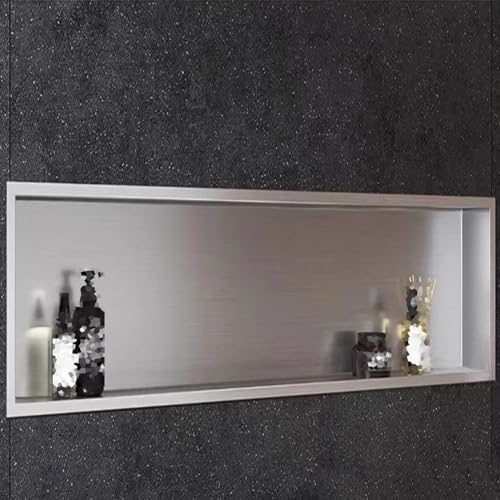 Waterproof Shower Niche Recessed,Recessed Niche,Rectangle Shower Shelves Niche, Recessed Wall Shower Niche, Bathroom Shelf, Matte Toilet Paper Holders for Shampoo Soap an,Gray-b-120X28X12cm-47X11X5in