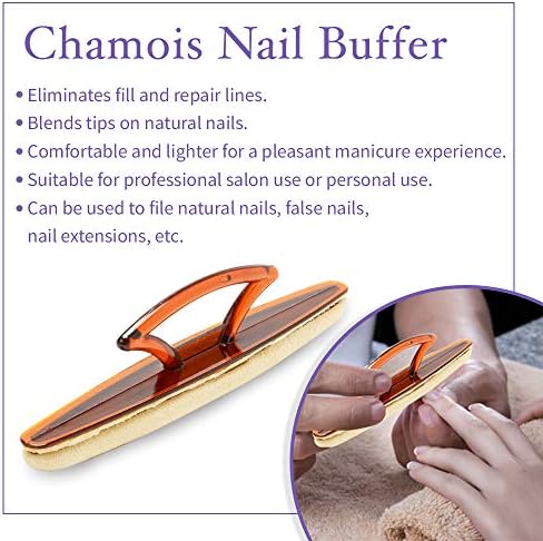 Chamois Buffer and Buffing Cream | Buff and Shine Dull Nails While Softening Cuticles | Assists with Fill and Repair Lines | 1.75 Oz Set