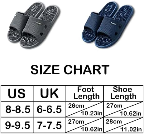 HQSLPS Massage Slippers Acupressure Foot Open Toe Reflexology Sandals Relief Neuropathy Arthritis Plantar Foot Pain Plantar Fasciitis Slippers Women Men Indoor Non-Slip for Bath Shower, Blue, 9-9.5